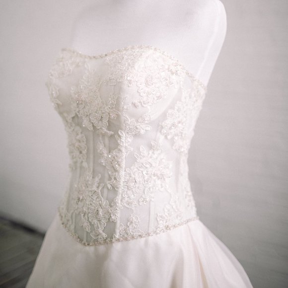 Pale Blush Pink Dress Prom Corset Ivory Flowers 6 - Picture 11 of 13